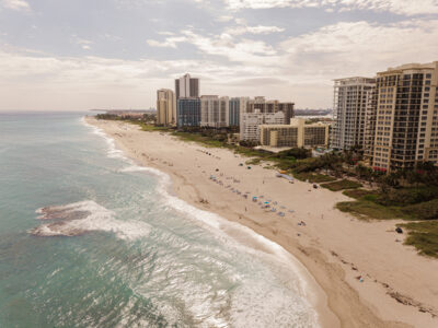 Aerial View of Teal Ocean