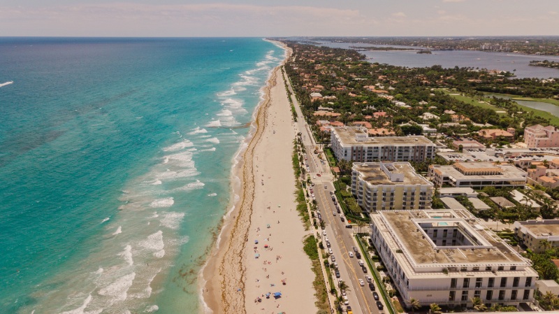 Aerial View of a Vibrant Teal Ocean