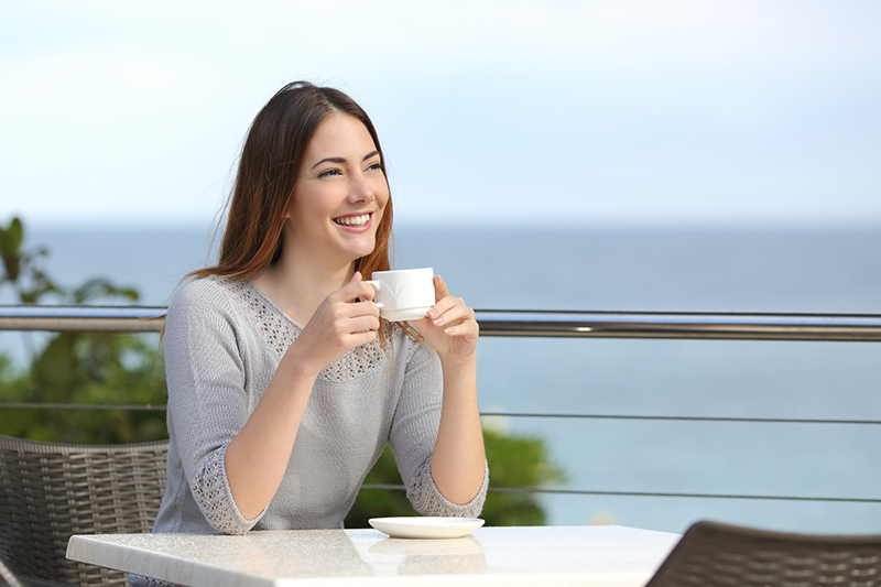 Morning coffee hits differently when the ocean is your view.